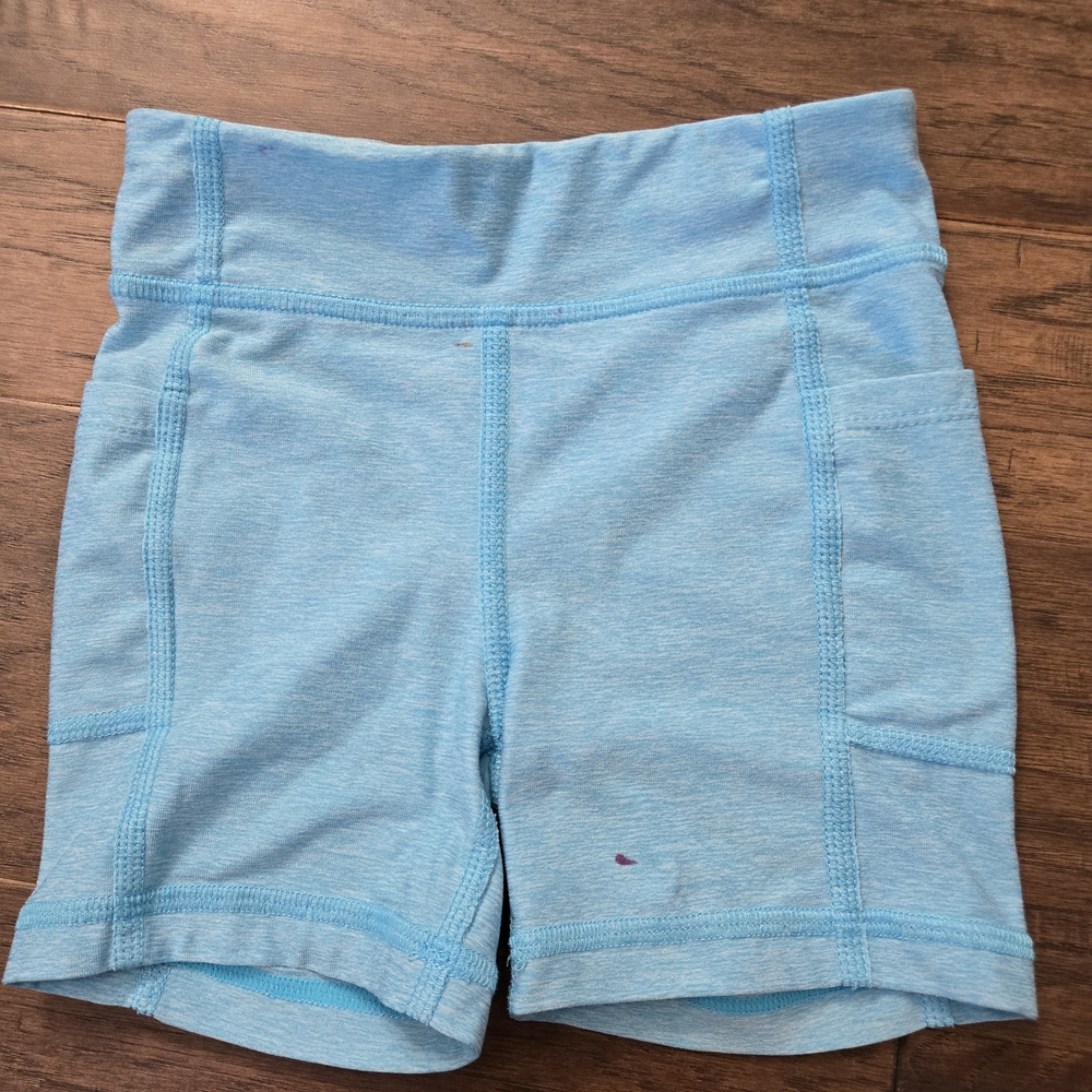 Primary Light Blue Bike Shorts with Pockets